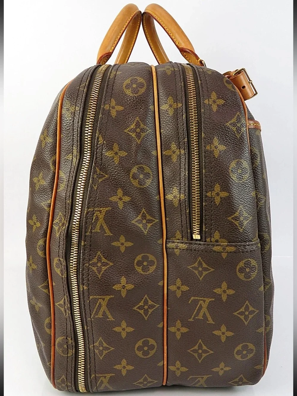 Louis Vuitton Brown Monogram Leather Trim Briefcase